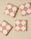 Carmella Checkered Marble Coasters Set of Four