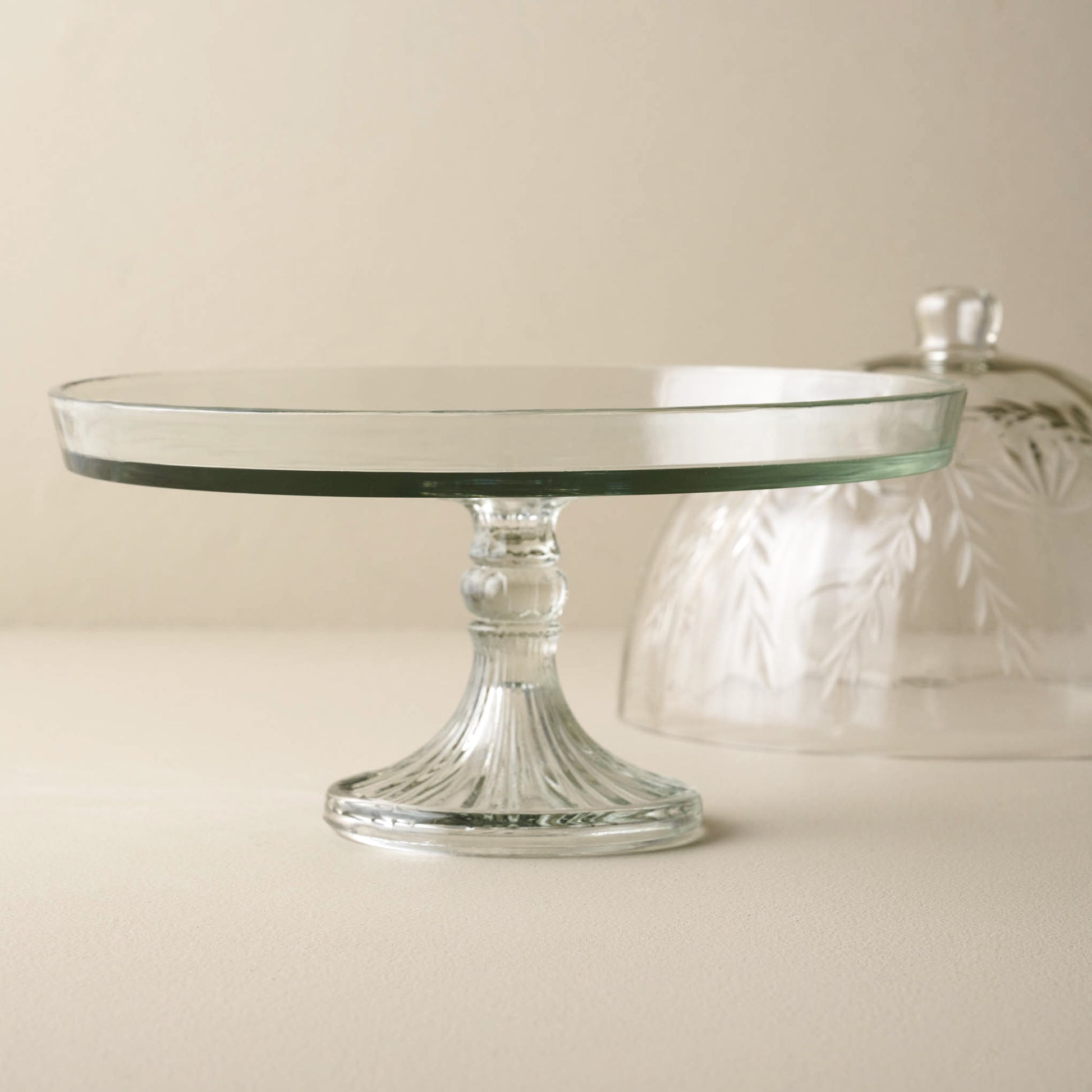 Vivian Cut Glass Cake Stand with lid off