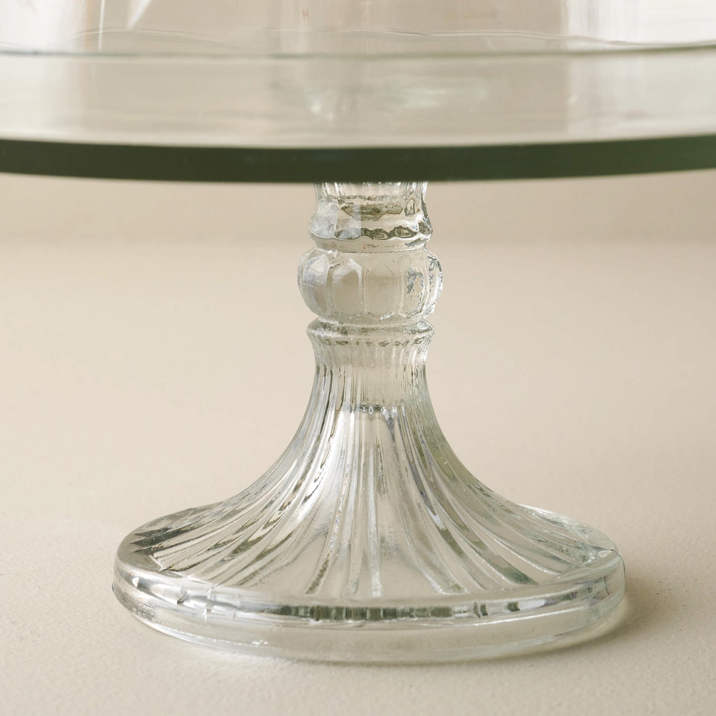 Vivian Cut Glass Cake Stand close up of base of cake stand