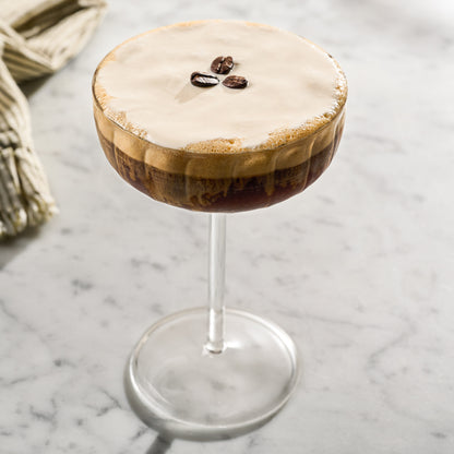 Fluted Coupe Glass with espresso martini
