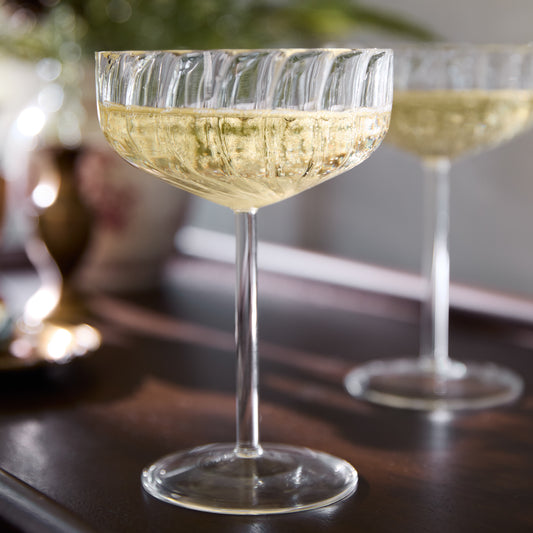 Fluted Coupe Glass in use