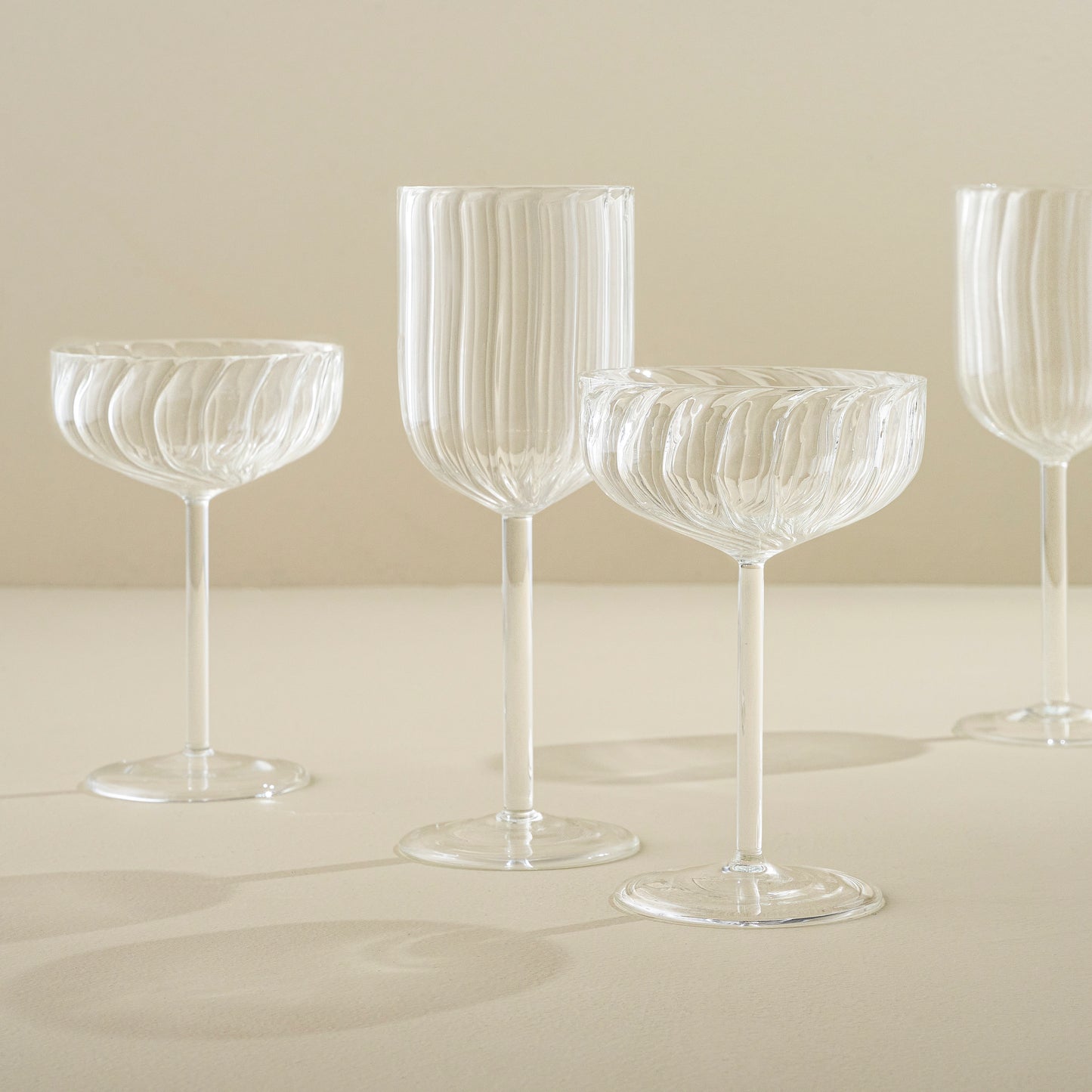 Fluted Wine Glass with other glasses