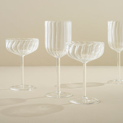 Fluted Wine Glass with other glasses