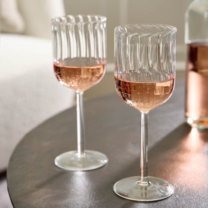 Fluted Wine Glass on a table