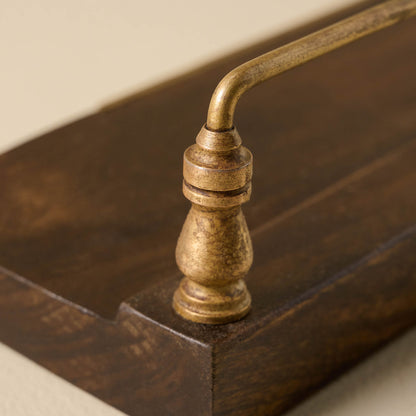 Elliott Wood and Brass Picture Ledge close up of brass 