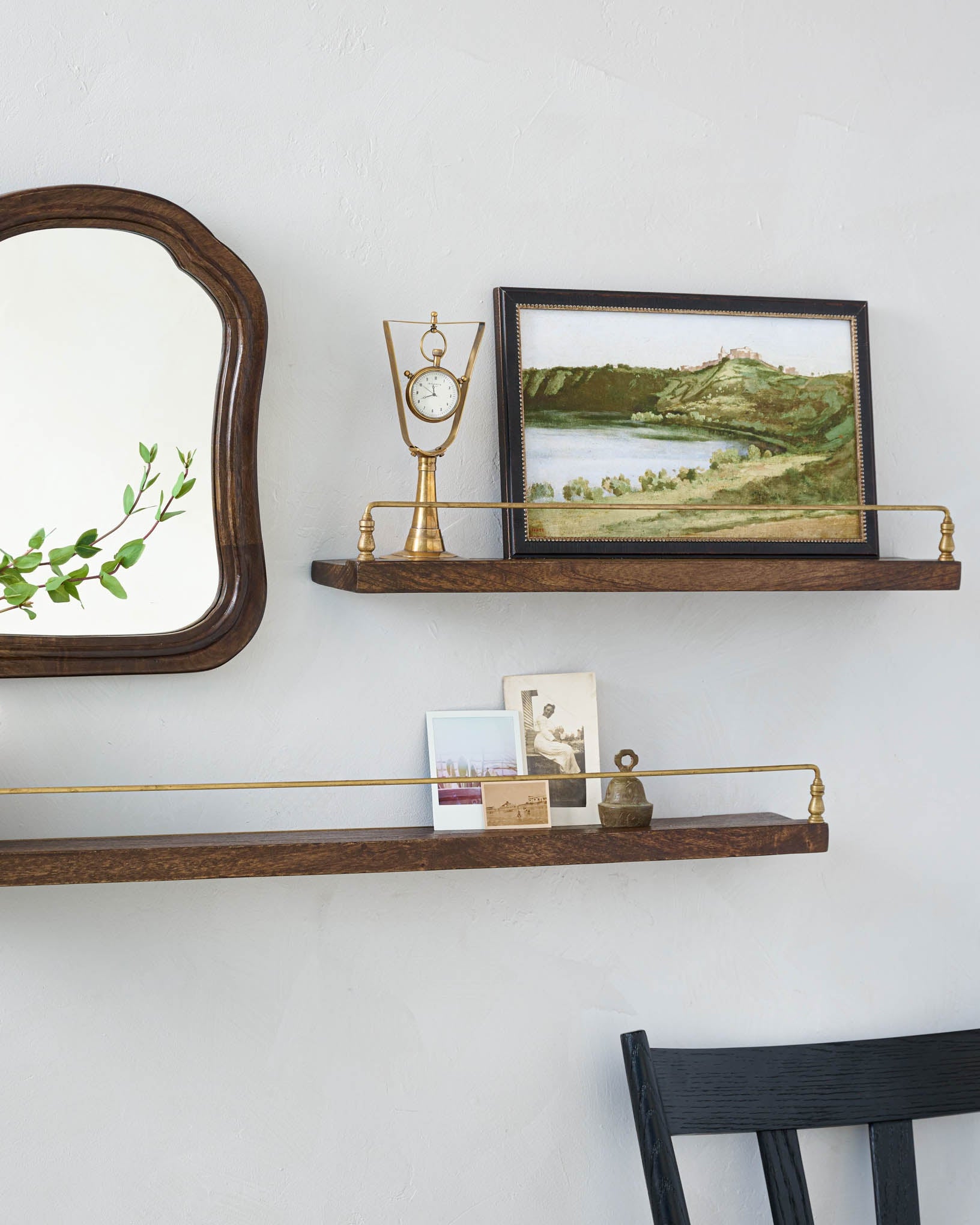 36 in Elliott Wood and Brass Picture Ledge