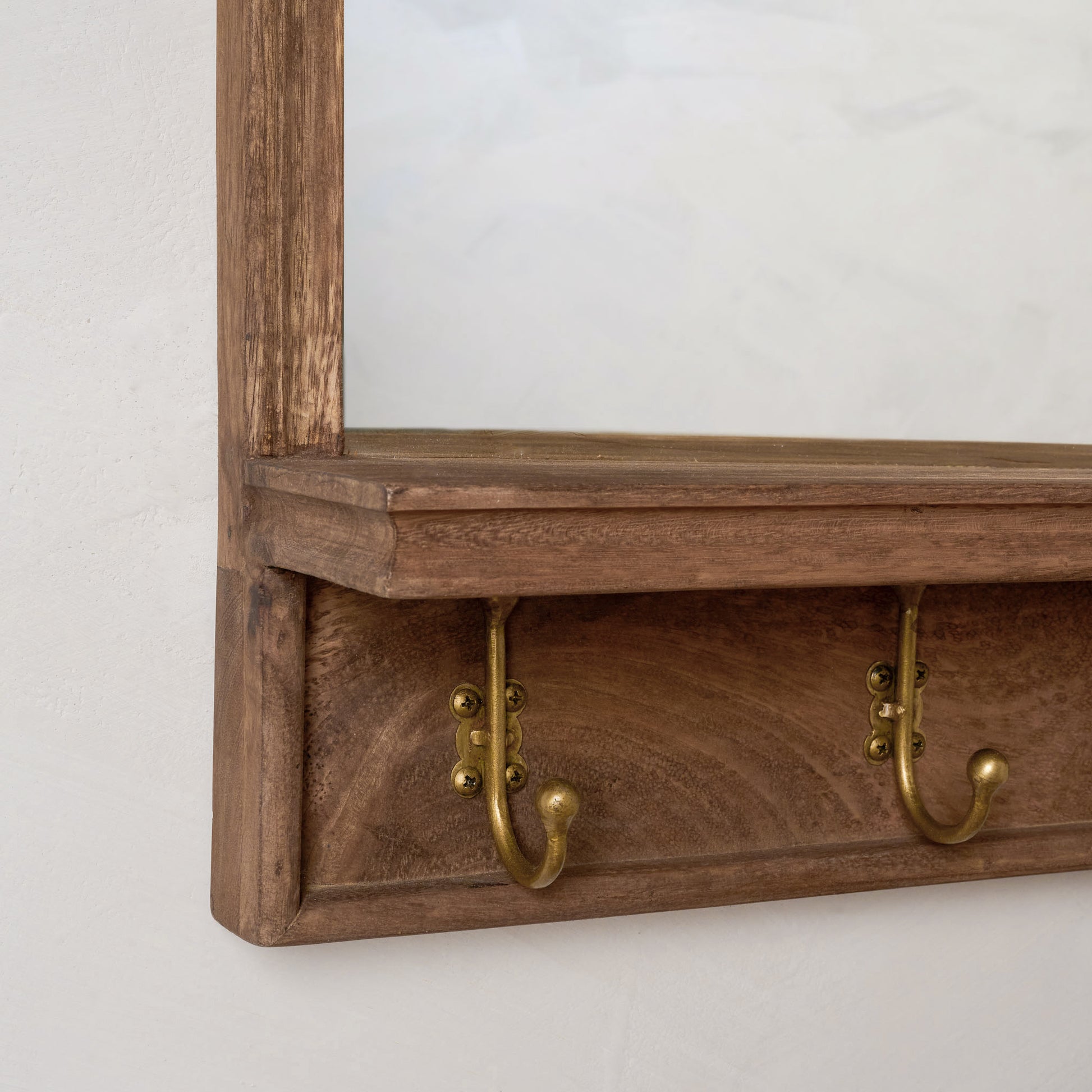 James Mirror with Hooks and Shelf close up of hooks