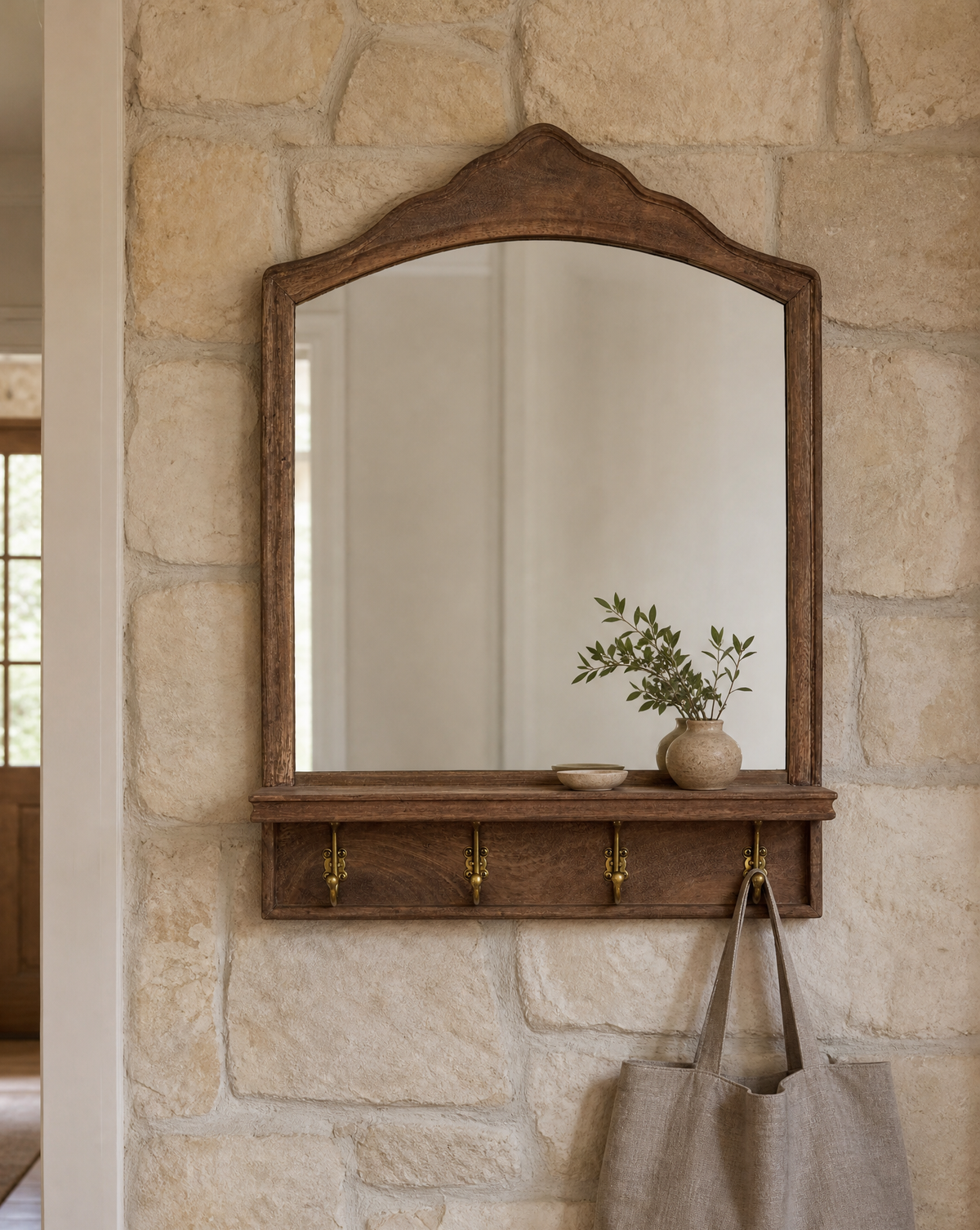 James Mirror with Hooks and Shelf-AI gen