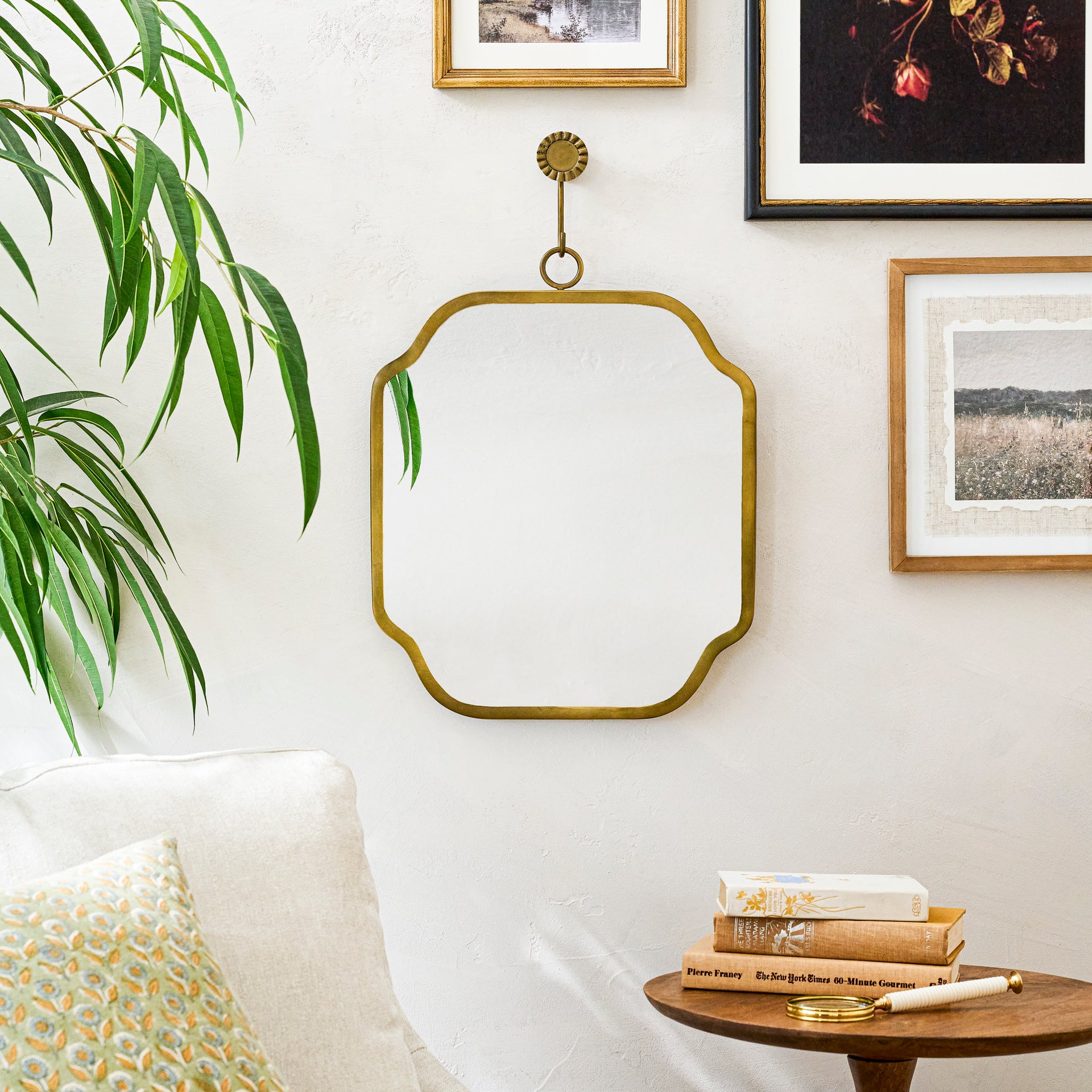 Justine Brass Hanging Mirror