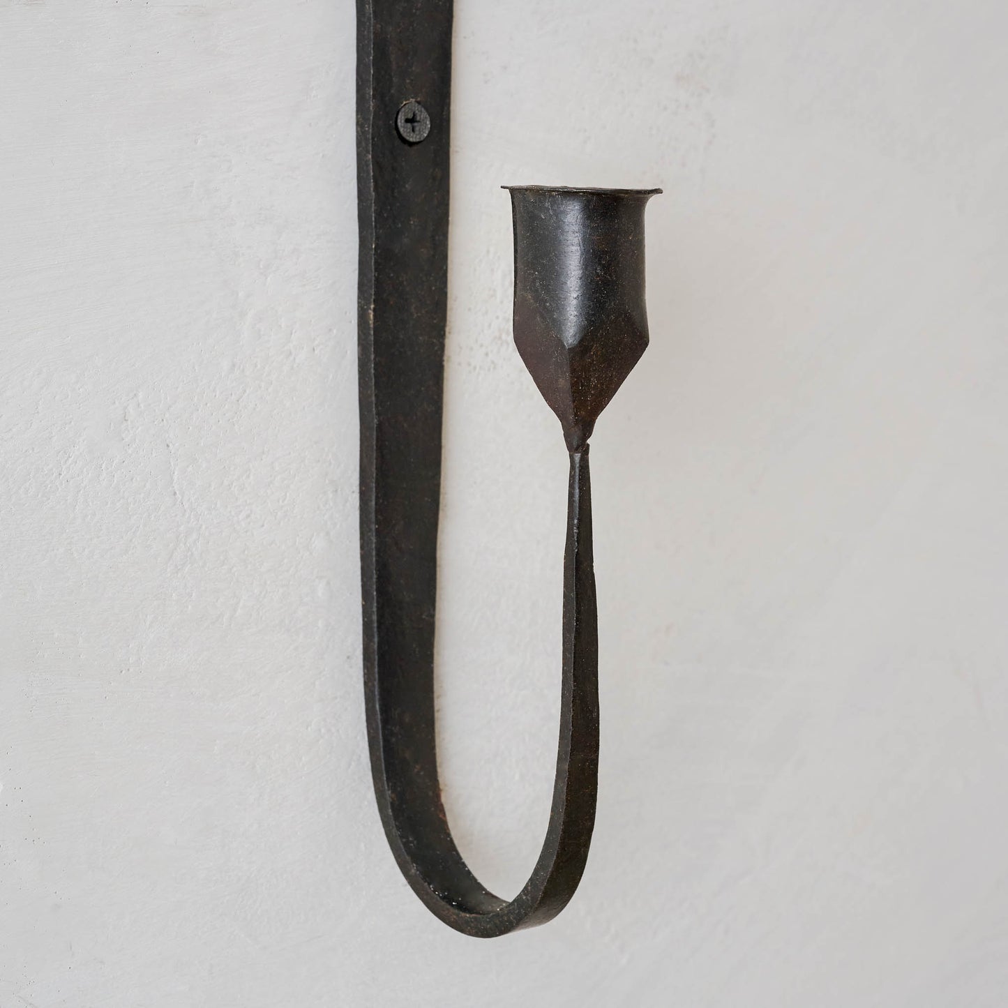 Julian Forged Iron Wall Sconce in black close up