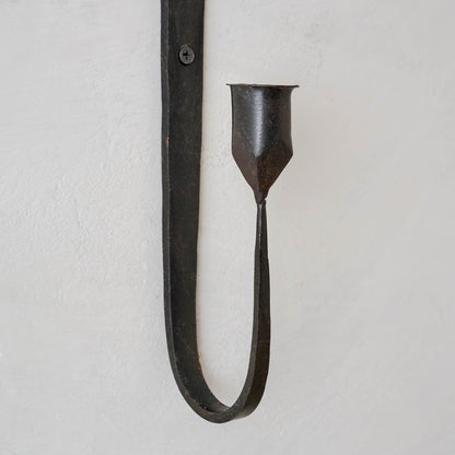 Julian Forged Iron Wall Sconce in black close up