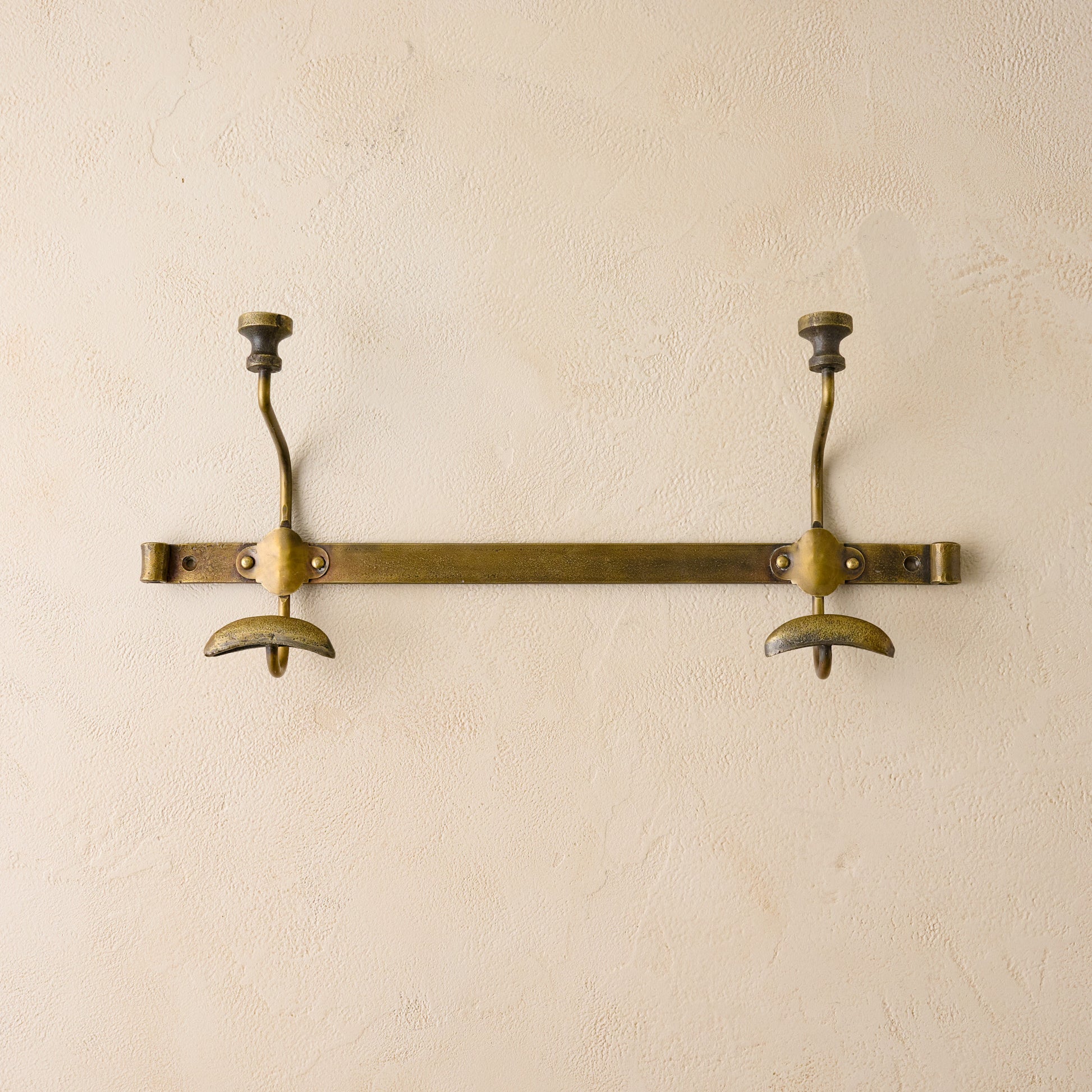 Duke Antique Brass Metal Wall Hooks double