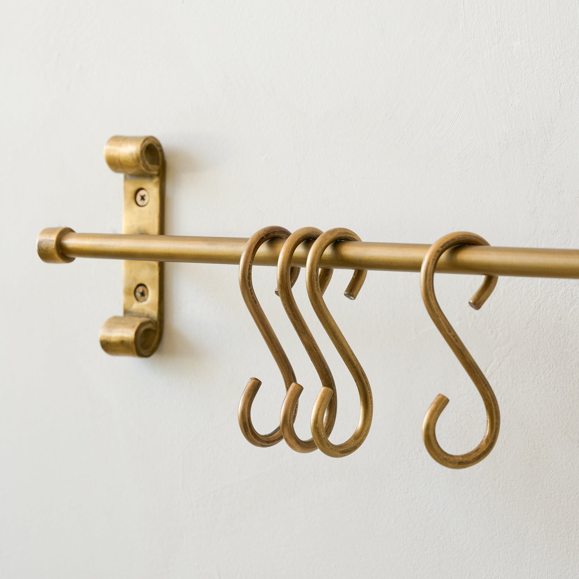 Duke Brass Rail with Hooks close up of hooks