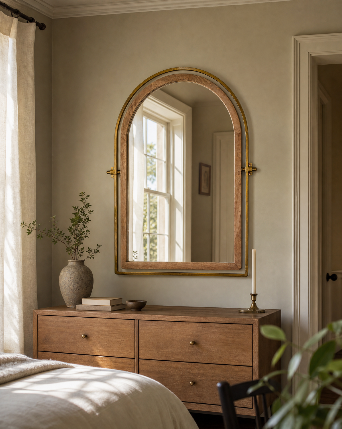 Flora Arched Mirror-AI gen