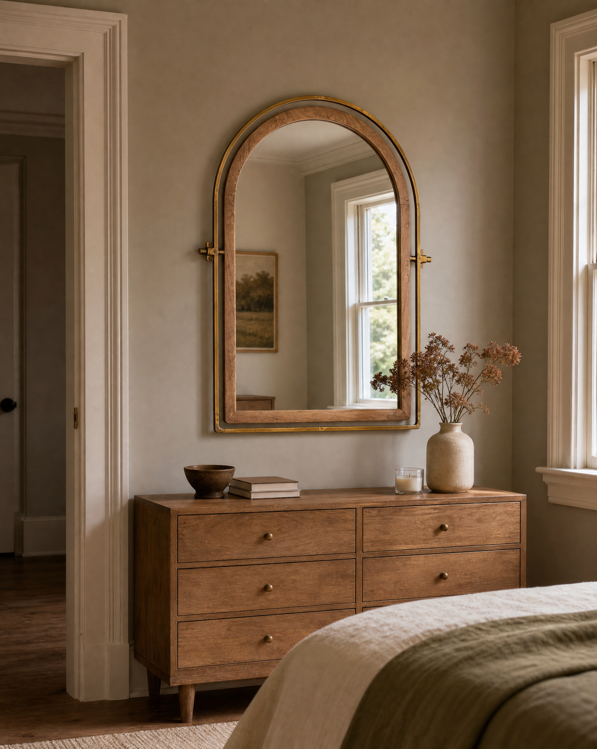 Flora Arched Mirror-AI gen