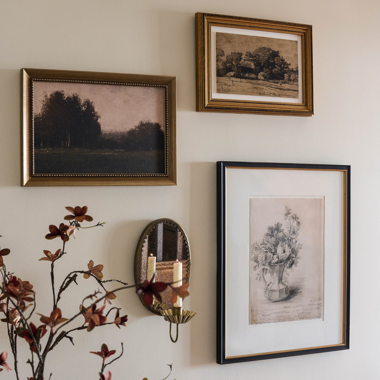 Farmland Study on a wall with other art