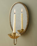 Oval Antique Mirrored Sconce