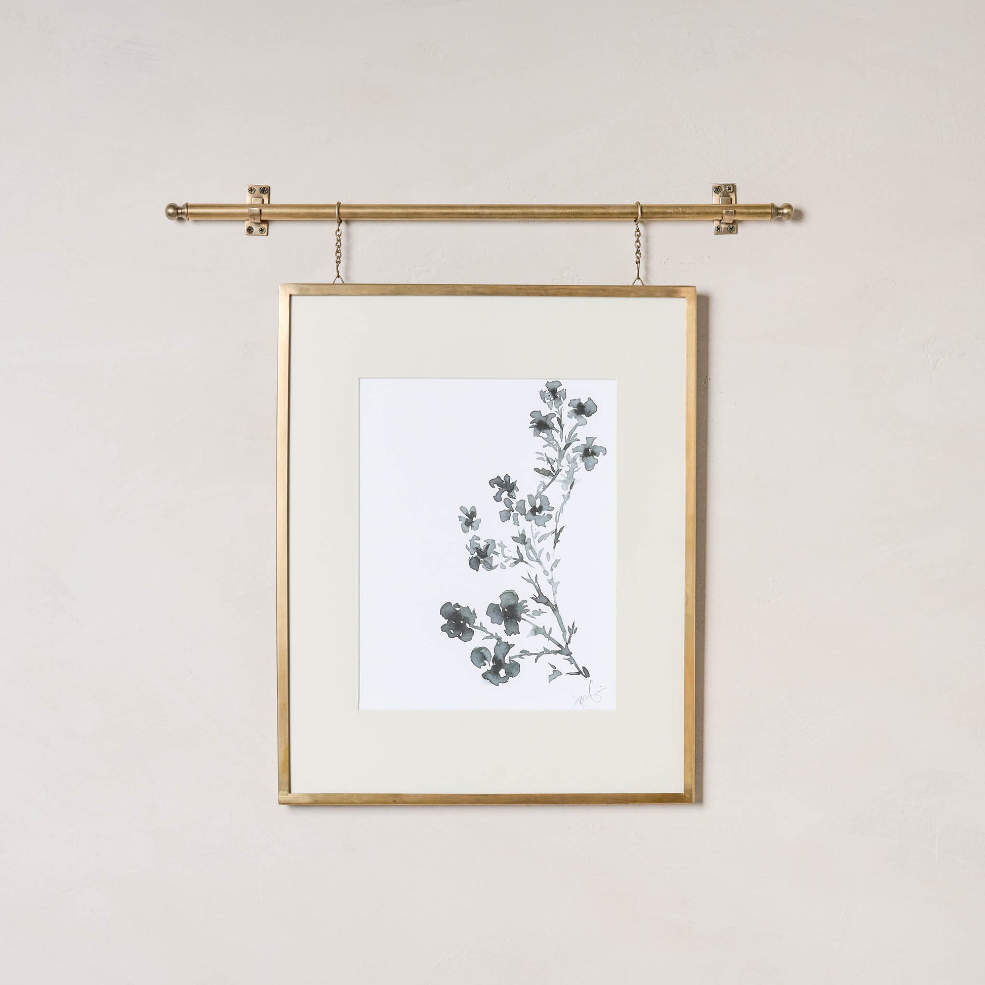 Colleen Brass Rail Picture Frame hung horizontally
