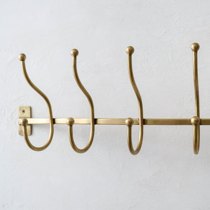 Webster Antique Brass Hook Rack