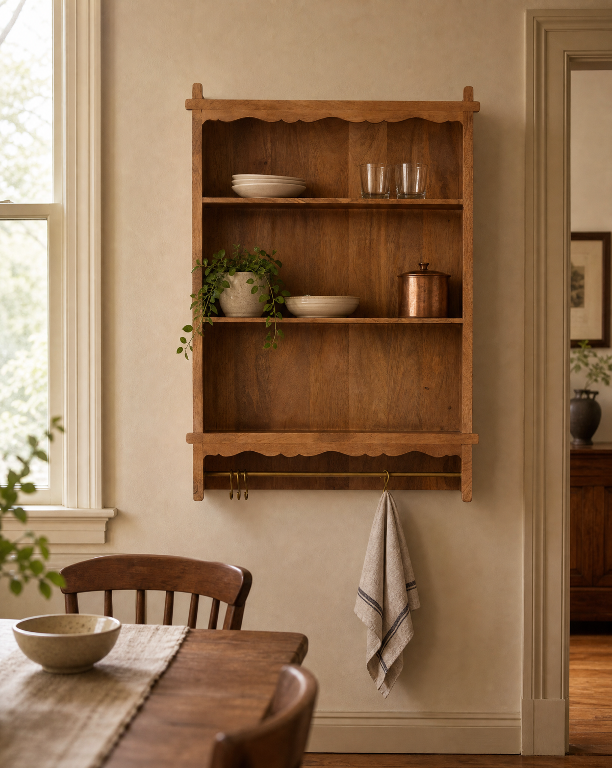 Daphne Wooden Wall Shelf-AI gen