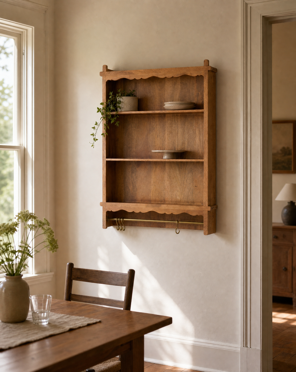 Daphne Wooden Wall Shelf-AI gen