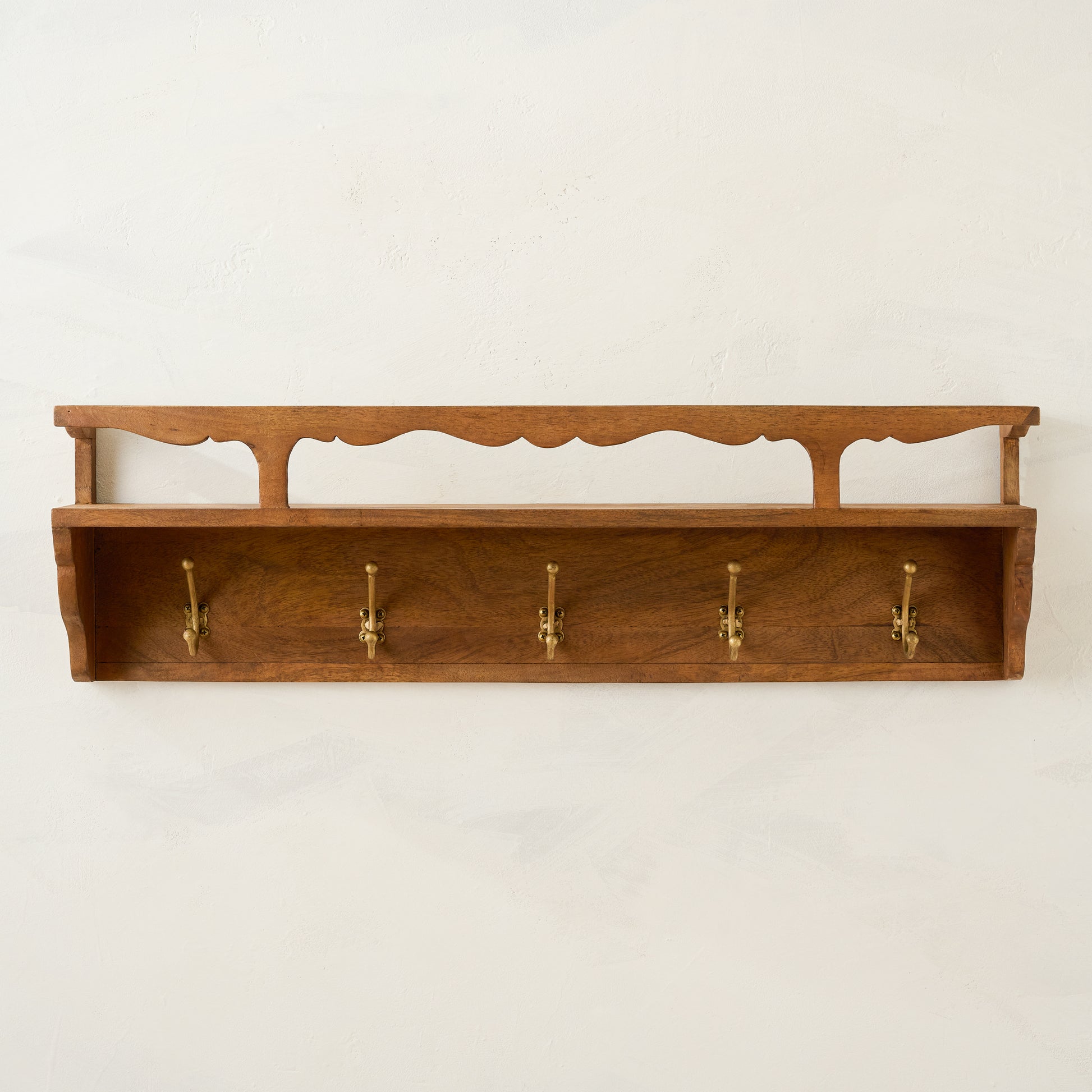Daphne Wood and Brass Display Shelf