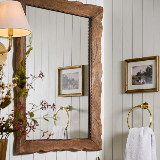 Lucy Vanity Mirror shown hung in bathroom