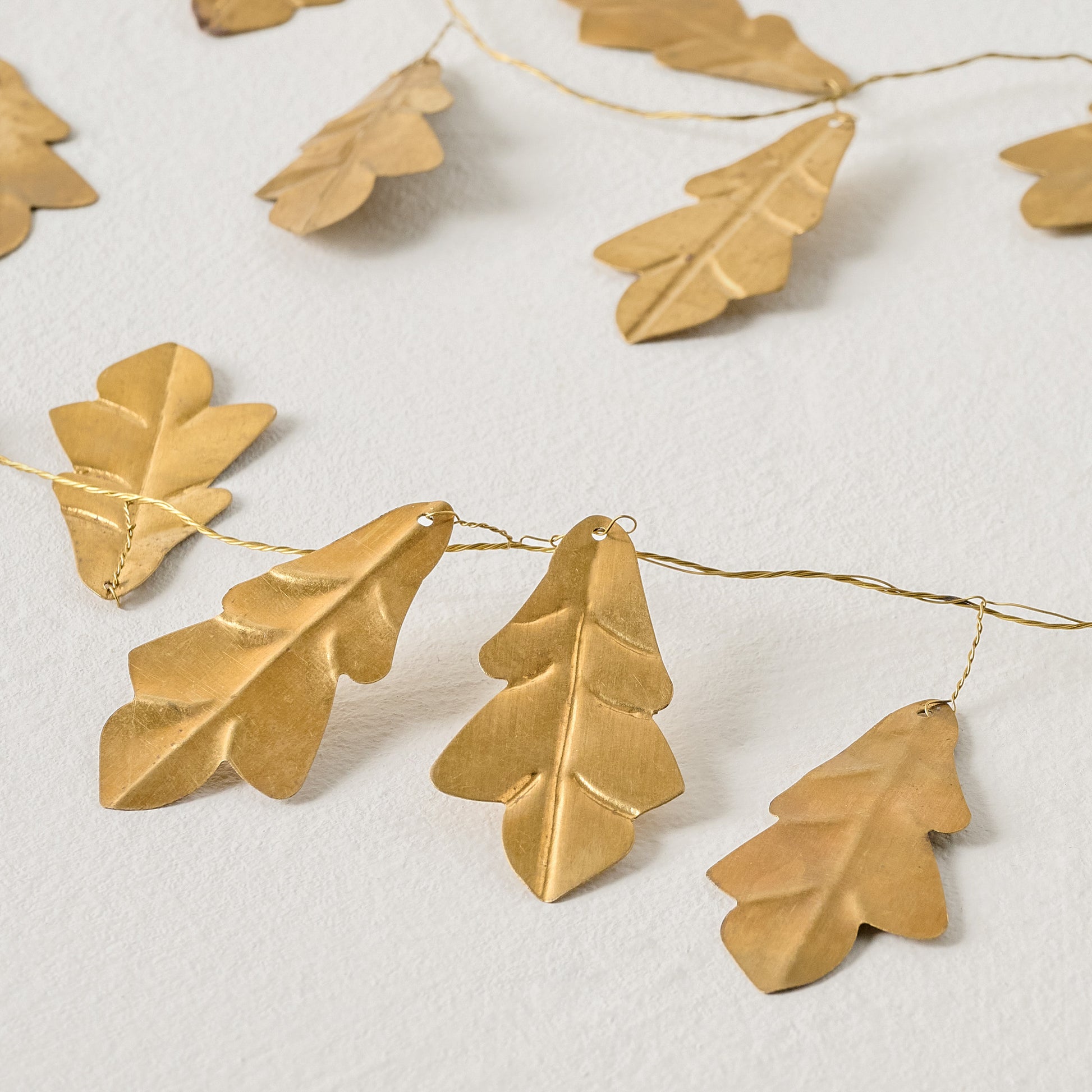 Gilded Leaf Garland up close
