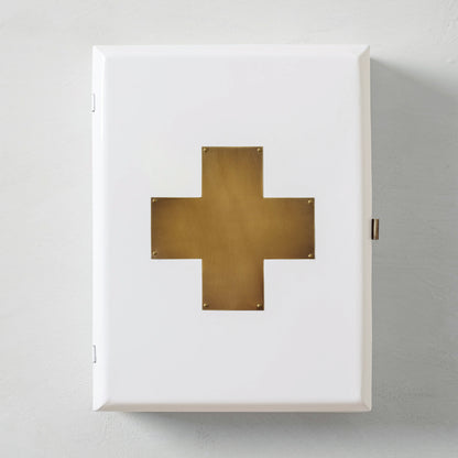 Brass and White Large First Aid Kit