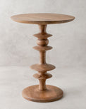Enzo Turned Wood Side Table in color honey Mango