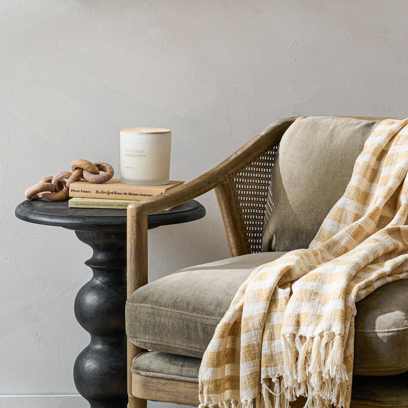 Cordelia Side Table next to an accent chair