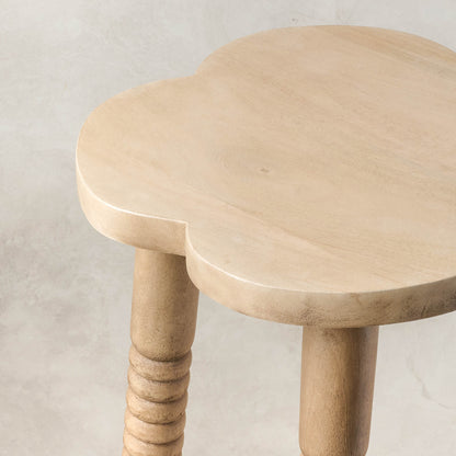 Jude Accent Table in toasted wood close up
