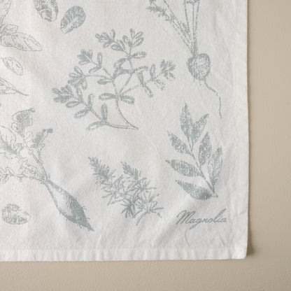 Magnolia Veggie Print Tea Towel close up