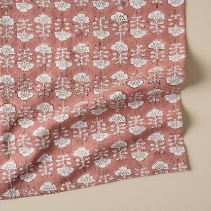 Flora Desert Clay Printed Tea Towel close up