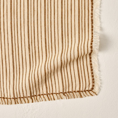 Camel Striped Napkin Set of Four up close
