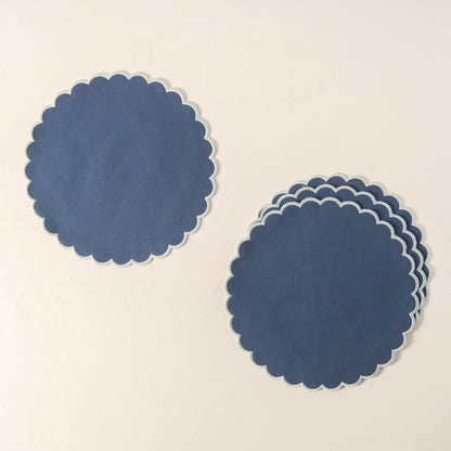 Orian Blue Scalloped Placemat Set of Four
