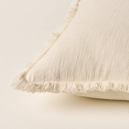 Sydney Heathered Pillow in whitecap grey shown up close on the corner
