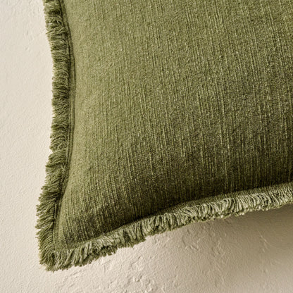 Sydney Heathered Pillow in mayfly shown up close on the corner