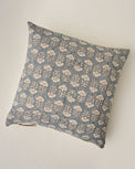 Flora Silver Blue Printed Pillow