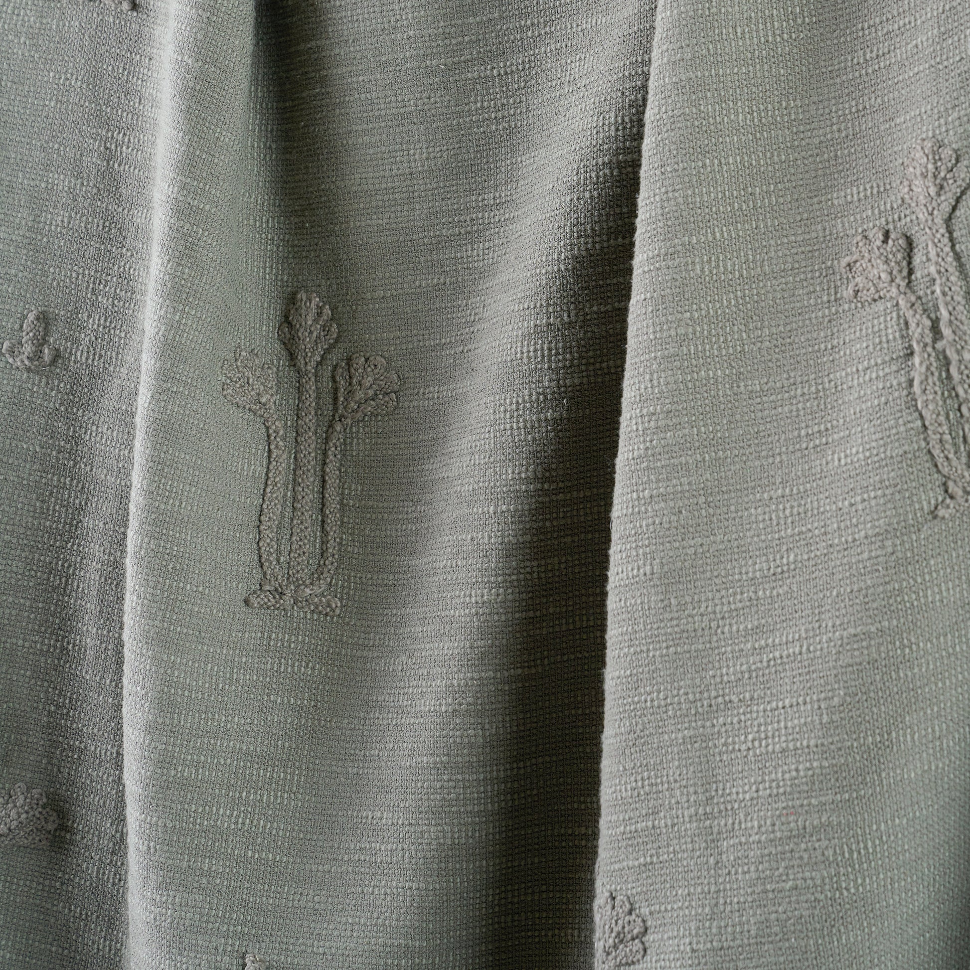 Petrol Blue Tulip Textured Coverlet close up