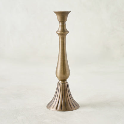 Large Faris Antiqued Brass Candleholder