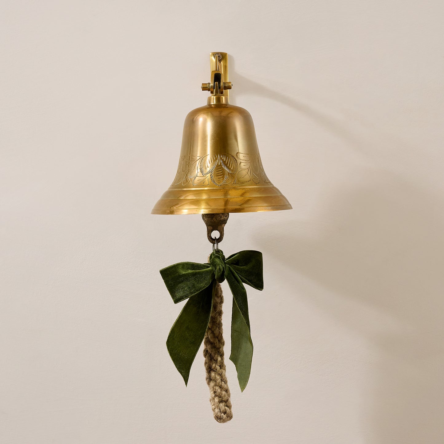 Polished Brass Etched Wall Bell