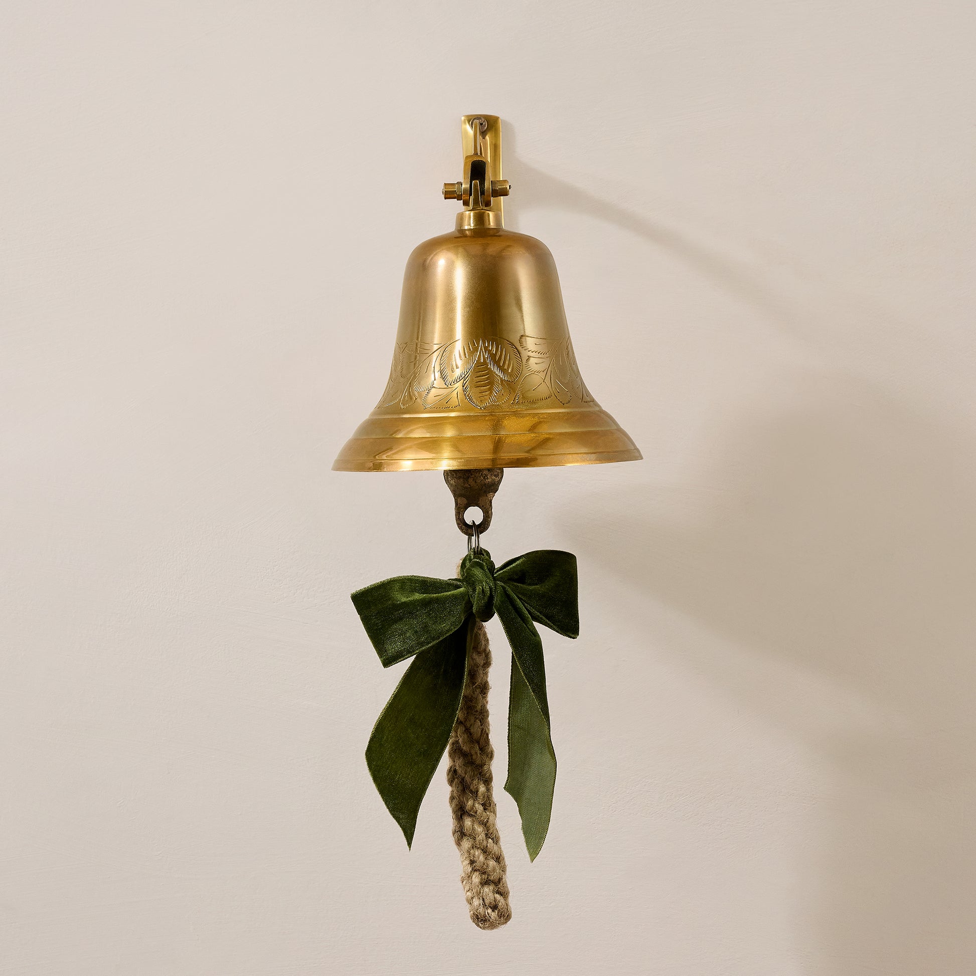 Polished Brass Etched Wall Bell
