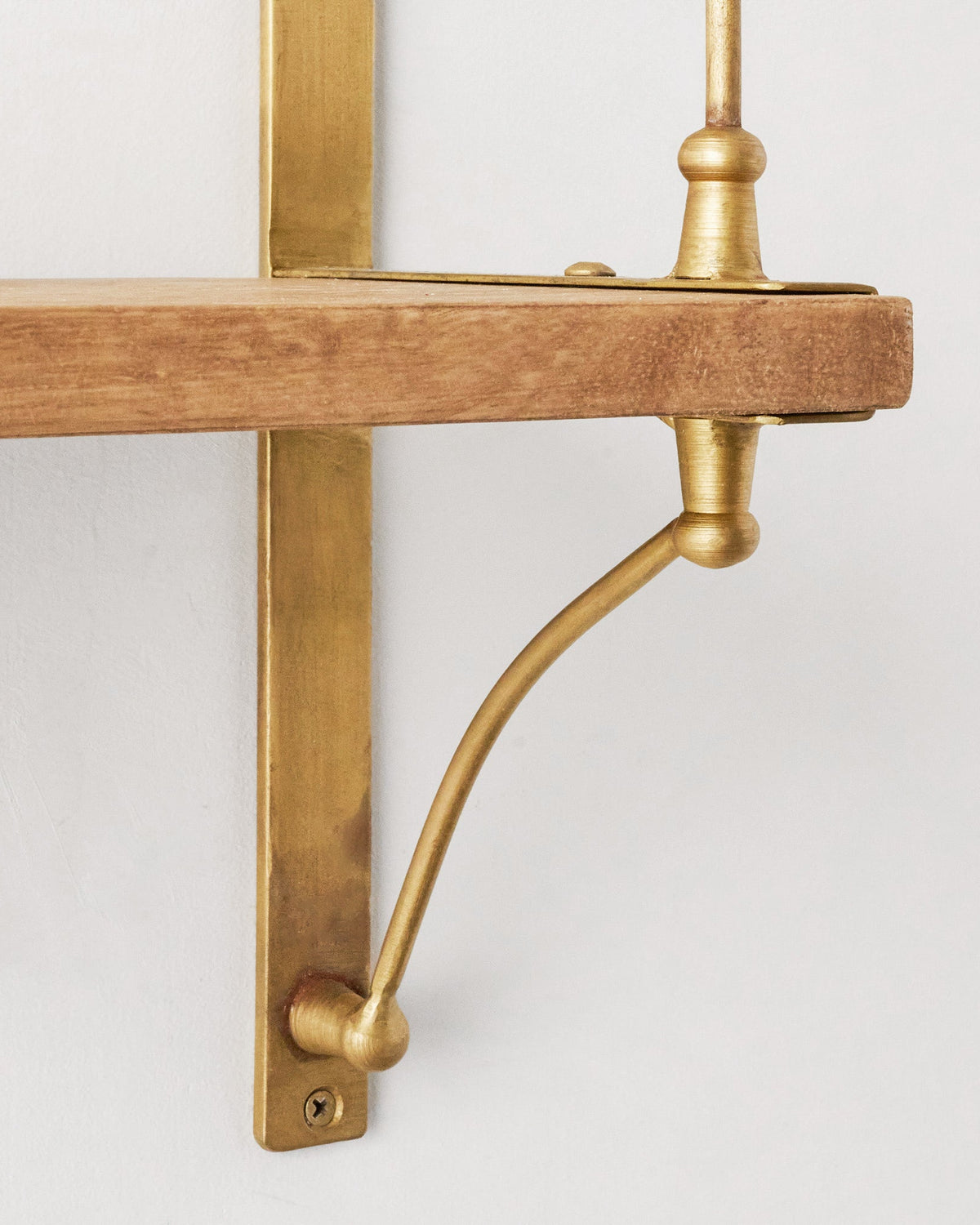 Triple Parker Brass and Wood Shelf – Magnolia