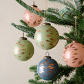 Hand-Painted Glass Ornament, Set of 6 shown on tree
