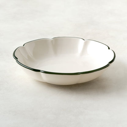 Green Luna Scalloped Pasta Bowl