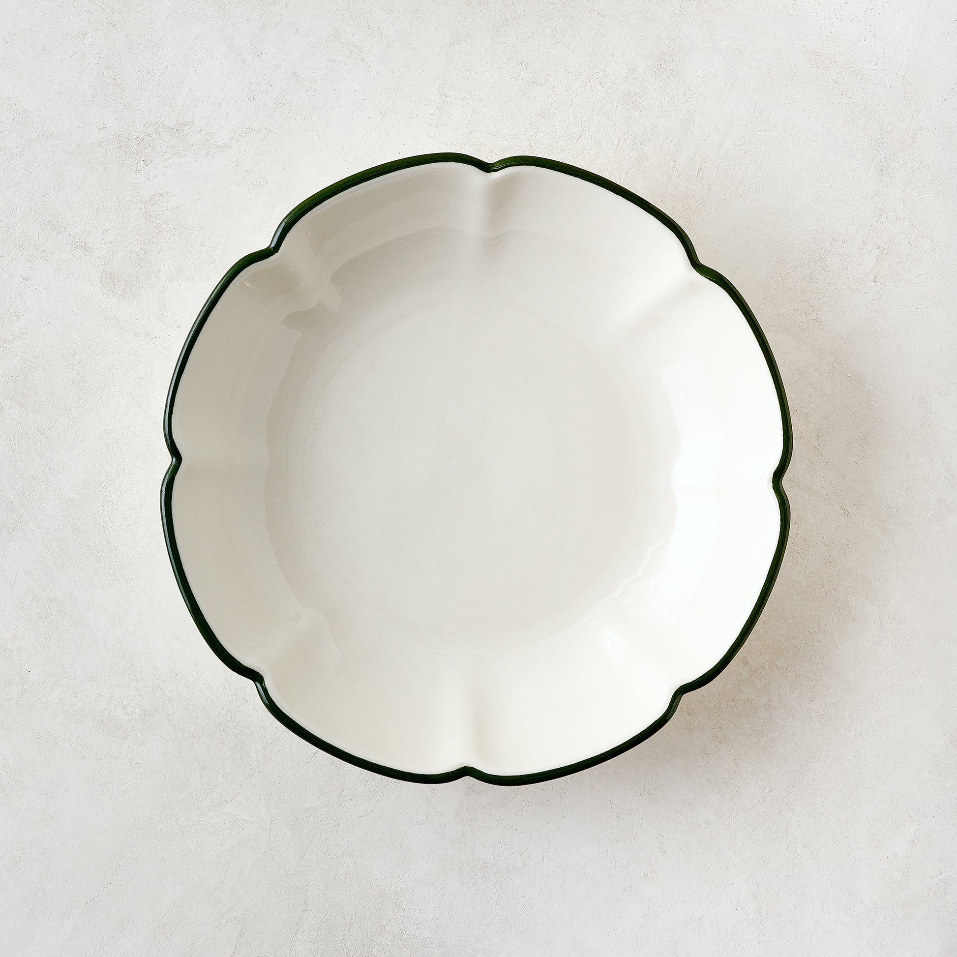 Green Luna Scalloped Pasta Bowl