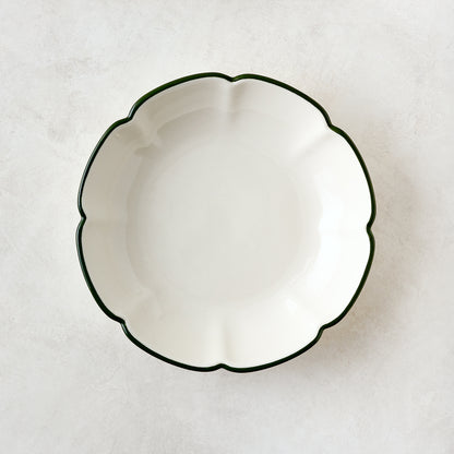 Green Luna Scalloped Pasta Bowl