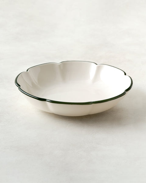 Green Luna Scalloped Pasta Bowl