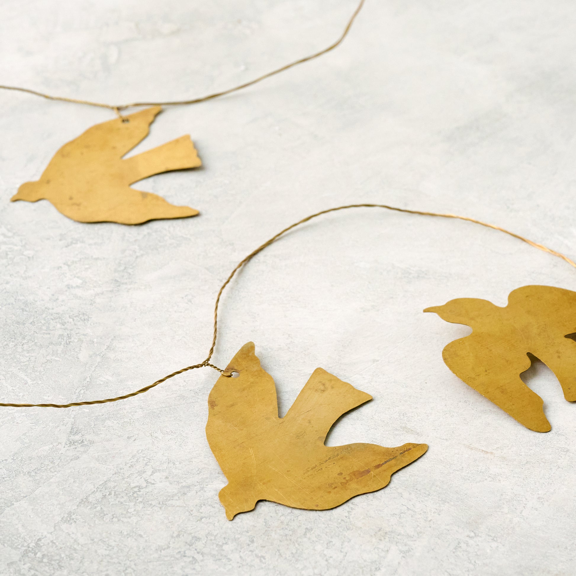 Brass Dove Garland up close